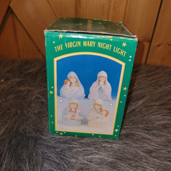 Vintage The Virgin Mary Bisque Porcelain Night Lamp - Picture 8 of 11